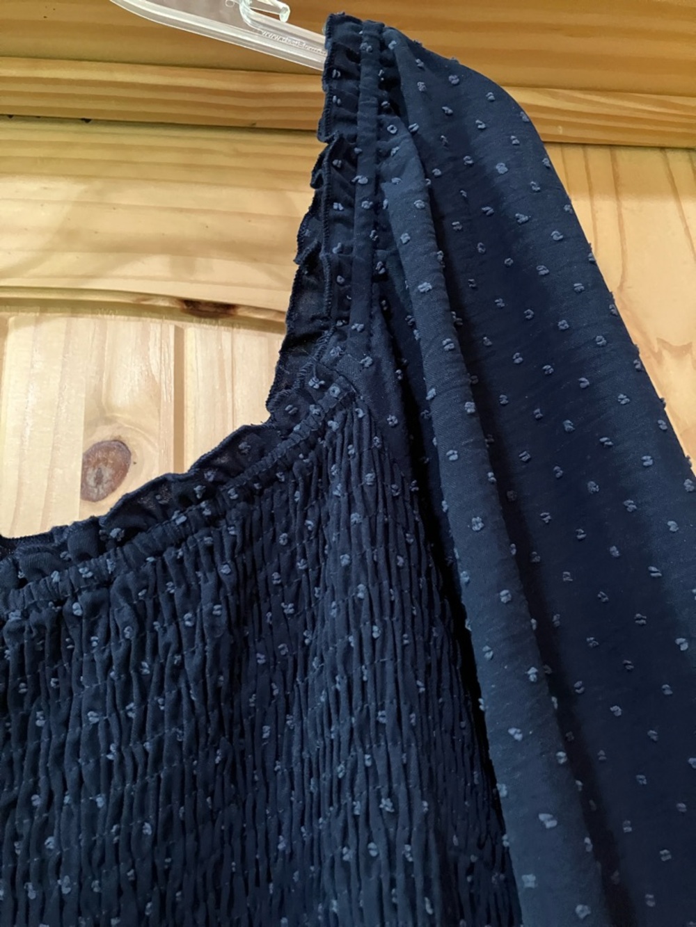 Smocked Navy Long-Sleeve Tiered Maxi Dress - Picture 5 of 8